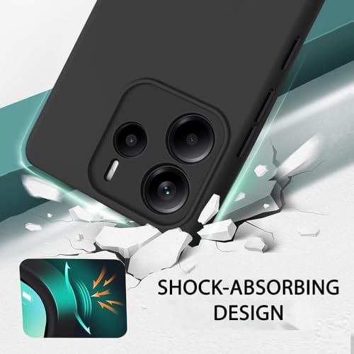 Image of Designerz hub Redmi Note 14 SE 5G Back Cover | Soft Silicone Slim Back Case Cover for Redmi Note 14 SE 5G- Black