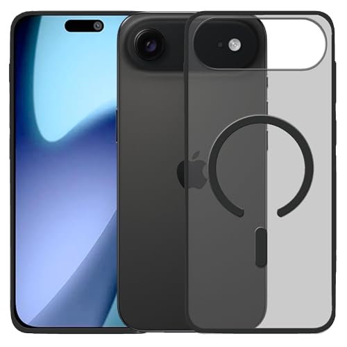 Image of amazon basics Luxury Paper Thin Case Cover for iPhone 17 Air | Matte Finish | Compatible with magsafe | (Black, iPhone 17 Air)