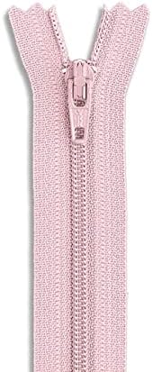 7 Inch Nylon Coil Non-Separating Zipper – Closed-End Zipper for Pants, Skirts, Dresses, Bags & Upholstery (Pink)