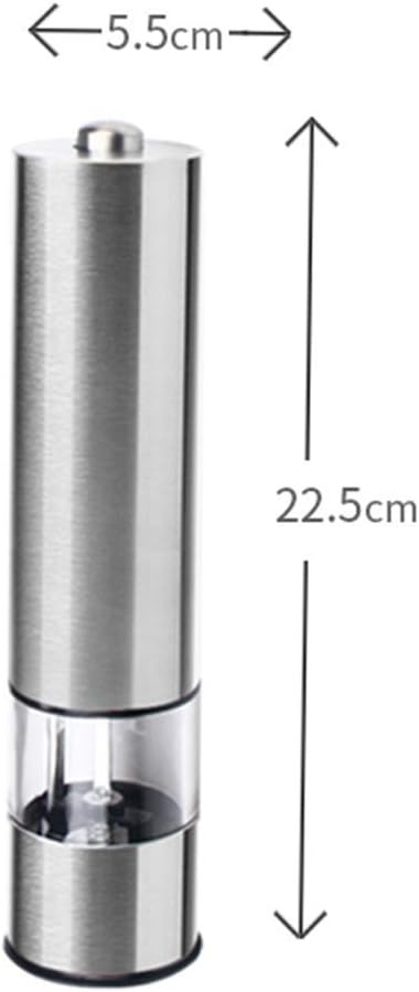 Salt and Pepper Mills, Electric Grinder Set, Adjustable Coarseness from Stainless Steel Blades, One Touch Operation, Battery