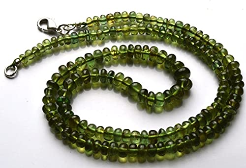 Collier apatite verte naturelle 45cm | Perles rondelles lisses LKBEADS pour vos créations