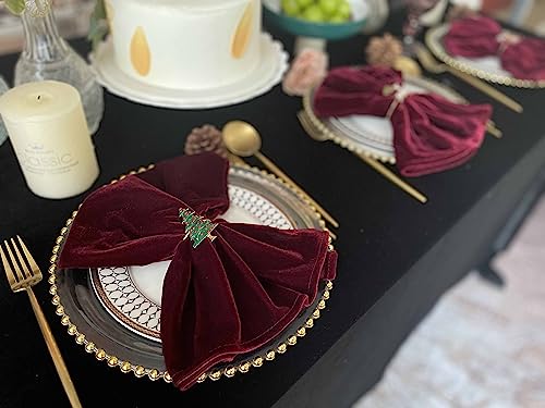 EHLDekol Velvet Napkins,20 x 20 Inches 6 Packs Soft Dinner Napkin,Weddings Napkin,Table Napkins Suitable for Wedding, Parties, Banquet, Restaurant Decoration (Burgundy, Solid Velvet,6Packs) by EHLDekol - Image 4