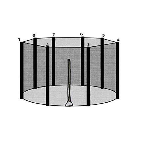 ULTRAPOWER SPORTS Trampolinzubehör Ersatznetz Sicherheitsnetz für Trampolin | Ø 305 | 8 Stangen | UV-beständig | Extrem Reißfest Trampolinnetz Schwarz Cover