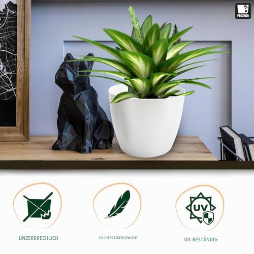 TULMERO Blumentopf matt, Pflanzkübel aus Übertopf Kunststoff Dekorativer Topf für, groß und klein Pflanzen, 2er-Set blumenkübel… – Ansicht 3