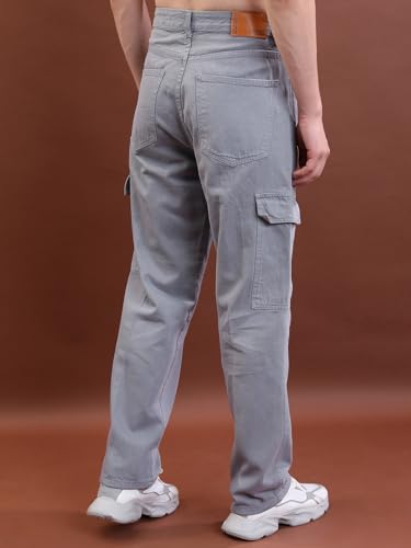 Image of Highlander Men's Regular Fit Cargo Pocket Jeans | Clean Look | Cotton Comfort | Utility Style