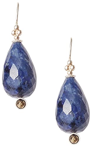 Chan Luu Sodalite And Pyrite Sterling Silver Drop Earrings #TOP22