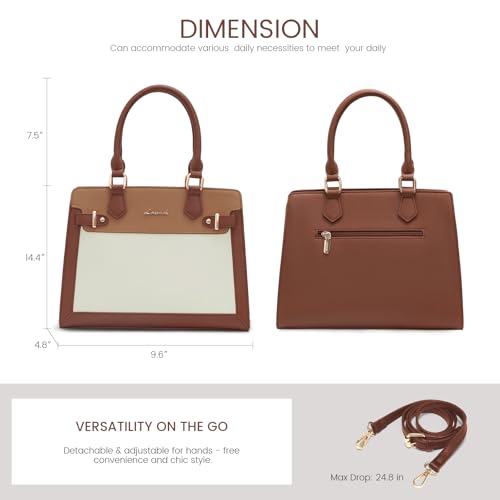 LOVEVOOK Purses and Handbags for Women, Tote Shoulder Bag Satchel Black Purse and PU Leather Top Handle for ladies3