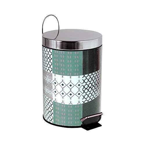 MSV Kosmetikeimer Ceramique Grau Mülleimer Treteimer Abfalleimer - 3 Liter – mit herausnehmbaren Inneneimer Grau