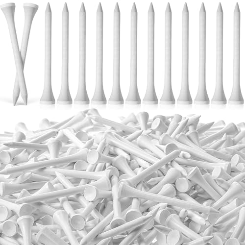 Mudder 150 Pack Golf Tees Bulk Wooden Bamboo Golf Tees Multicolor Wood for Men Balls Accessories (3-1/4 Inch White)