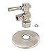 Kingston Brass CC53308DLK 5/8-Inch x 3/8-Inch OD Comp Quarter-Turn Angle Stop Valve with Flange, Brushed Nickel