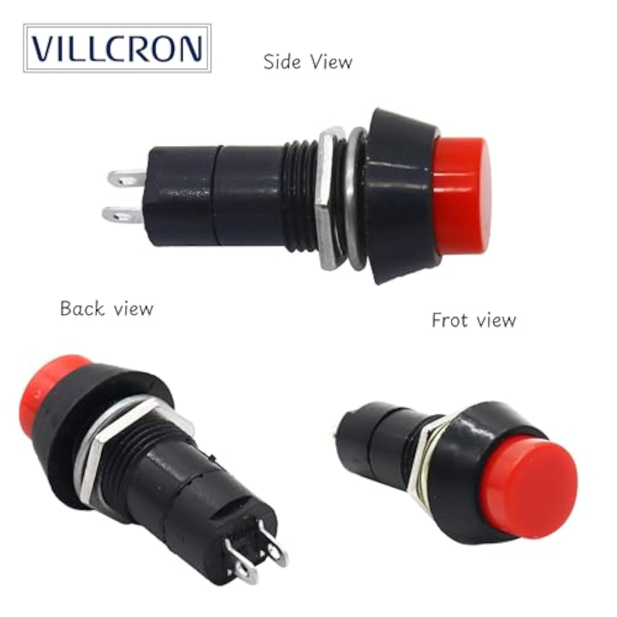 2 Pin Latching Push Button Switch SPST ON/OFF