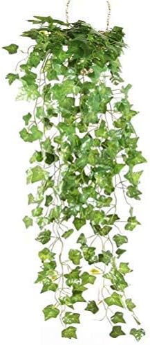 Atificial Fake Hanging Vine Plant Leaves Decoration, Fabric Green