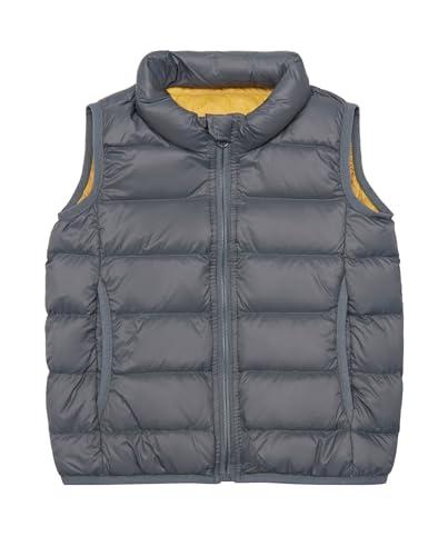 solomate Boys Winter Down Vest Puffy Stand-up Collar Light Children's Jacket