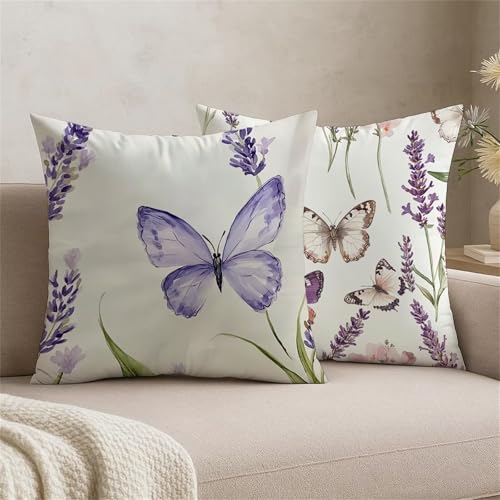 Dekoracyjne poszewki na poduszki w kształcie motyla 30 cm x 30 cm, wodoodporne poszewki na poduszki, beżowe, dwustronny nadruk, aksamitne, kwadratowe, na zewnątrz, do ogrodu, na sofę, do salonu, lj