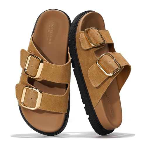 Project Cloud Platform Summer Sandals for Women 2025 - Comfortable and Adjustable Straps Summer Slides with Memory Foam Insole - Non-Slip Casual Womens Sandals