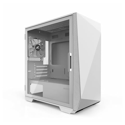 Zalman Z1 Iceberg mATX Mini Tower Gaming Computer Cases, Hinged Side Panel & Tempered Glass, 3X Pre-Installed Fans, USB 3.0 (White)