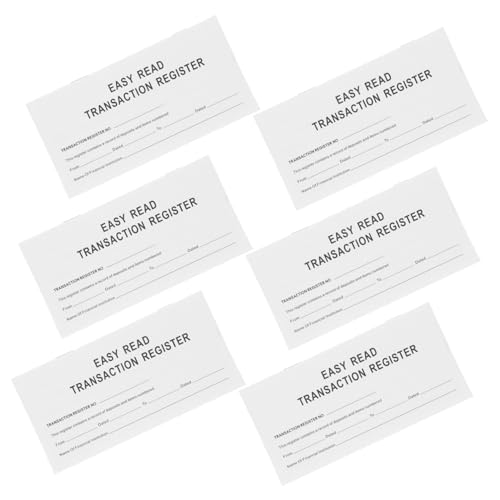 NUOBESTY Financial Checkbook Register Large Print 6 Pack Portable Checkbook Ledger Books for Personal Budgeting and Expense Tracking