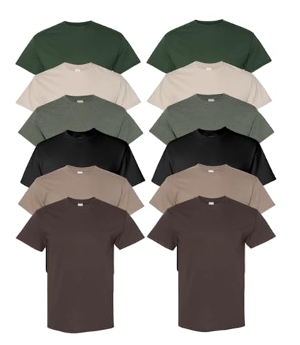Everyday Tees Heavy Cotton T-Shirts, Pack of 12 assorted colors