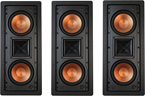 Klipsch R-5502-W II in-Wall Left Center or Right (LCR) in-Wall or in-Ceiling Speaker Three-Pack
