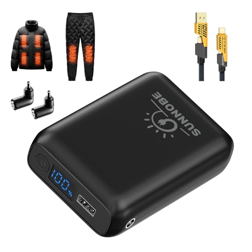 7.4V 18400mah Heated Vest Battery Pack Compatible with DC 3.5/3.8/4mm Compatible with ORORO, with Venustas, 3 Output with LED Display for Heated Vest & Jacket (Suit for 7.4v and 5V Heated Clothing)