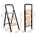 ToolArtess 3 Step Ladder Folding Step Stool for Adults Portable Folding Step Ladder with Anti-Slip Pedals for Home,Kitchen,Office