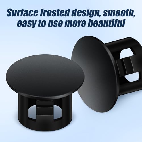 Image of 300PCS 1 /4 inch Plastic Plugs Hole, Black Round PA66 Plug Furniture Hole Decorative Cover