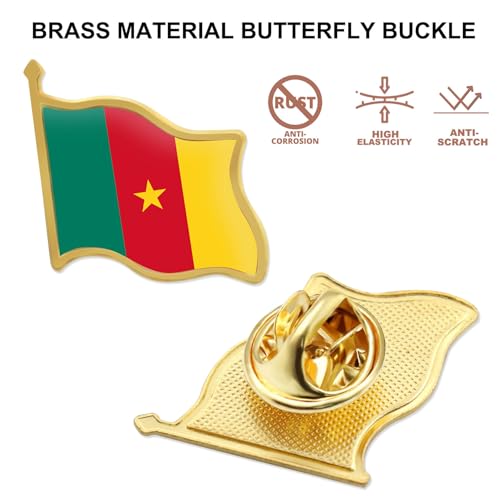 Image of 12 /24 /50 /100Pcs Official Cameroon Flag Pins Bulk - Metal Cameroonian National Lapel Pin