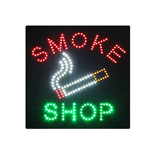 LED Smoke Shop Sign for Business, Super Bright LED Open Sign for Smoke Shop Electric Advertising Display Sign for Tobacco Shop Vaporizer Store Business Shop Store Window Home Decor. (16" x 16")