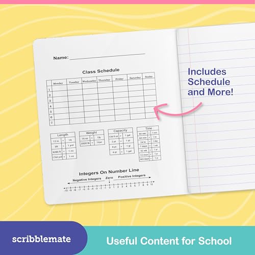 Cahier de composition ScribbleMate mignon lignes larges pour dessiner et écrire - 7
