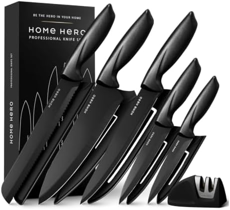 Home Hero 11-Piece Black Stainless Steel Kitchen Knife Set