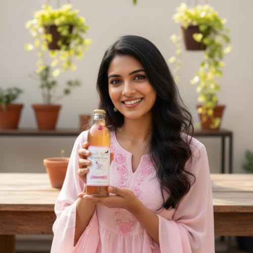 Image of KAALI BILLI Kombucha Indian Rose, Pack of 4 | Fermented Tea, All Natural, Gut Healthy Drink | 4 x 250ml | Vegan, Preservative free, Low calorie, Low sugar