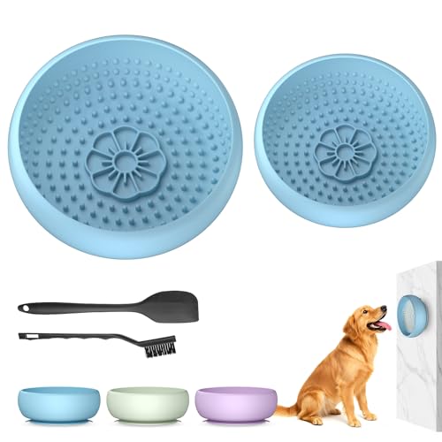 Pawinner 2-in-1 Lick Bowl Hund & Anti Schling Napf Hund Set, Rutschfesten Saugnäpfen, 2 Stück Schleckmatte für Hunde, zur Angstlinderung&Langsame Fütterung, aus Lebensmittelechtem Silikon, Einfrieren