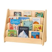 OOOK Bücherregal Kinder Holz mit 4 Ablagen, Montessori-bücherregal Kinderzimmer, Frontales Bücherregal Kleinkind für Klassenzimmer und Spielzimmer