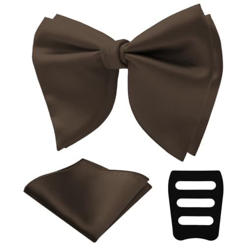 Image of Mens Bow Tie Pre Tied Oversized Bow Ties for Men Satin Bowties for Tuxedo Wedding Party Banquet