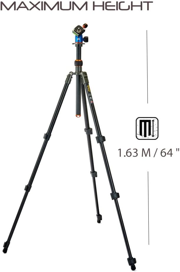 3 Legged Thing Patti Flip Lock Magnesium Alloy Tripod & Tripod Ballhead - Blue/Black (Patti) : Electronics