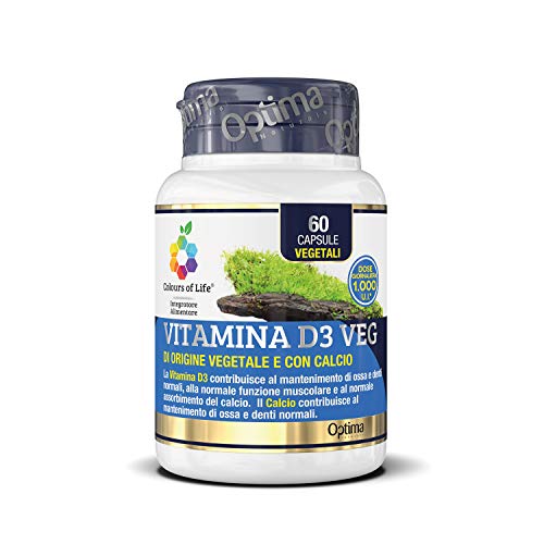 Optima Naturals Colours Of Life - Vitamina D3 Integratore, 60 Capsule Vegetali