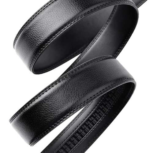 Pebipoo 2er-Pack Herren Gürtel Ohne Schnalle, Leder Automatik Gürtel Ersatz Ledergürtel (120cm)