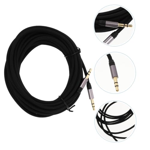 Cable audio aux macho a macho Uonlytech con doble trenzado de nylon negro 2