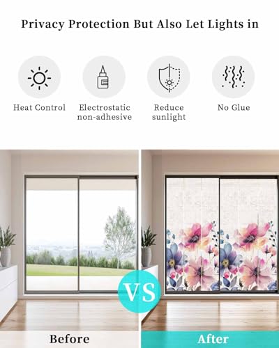 Vinilo decorativo para ventana rosa y púrpura 35.4 x 78.7 pulgadas miniatura 4
