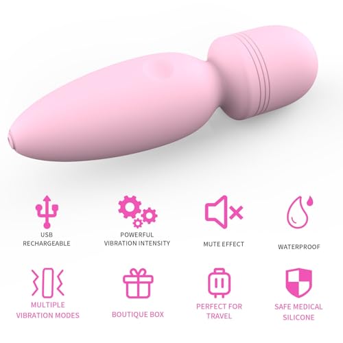 Image of Fuwyiy Mini Massager Tools,Small Waterproof Cordless Handheld Massager with 10 Vibration Modes, Personal Handheld Massager for Back(Pink)