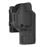 Fondina tattica G17 con clip da cintura regolabile a 360°, fondina OMITAC OWB per Glock 17/22/31 Gen 1-4 G17 gen5, polimero nero, ritenzione livello 2, mano destra