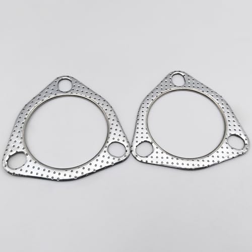Image of 3 Inch Exhaust Gasket 3-Bolt 76.2mm Flange High Temperature Graphite w /Fire Ring Replacement 2 Pcs