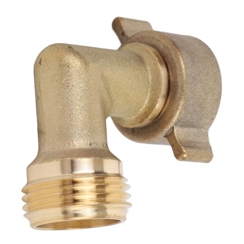Image of RV 90 Degree Hose Elbow Copper Enhanced Waterflow Efficiency RV Water Hose Connector with Wash Net Filter for Campervan Travel Trailer