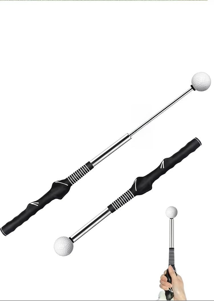 Retractable Golf Swing Training Aid, Golf Grip Trainer & Golf Swing Trainer for Warm-up, Right-Handed Golf Club for Indoor Practice, Golf Accessories - Strength & Tempo Training for Chipping Hitting