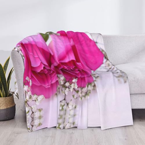 Couverture légère pour lit canapé chaise rose imprimé rose multi-usage - 6