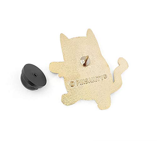 Broche en émail chat zombie Pinsanity, le cadeau idéal en laiton de 1.35 inch - 3