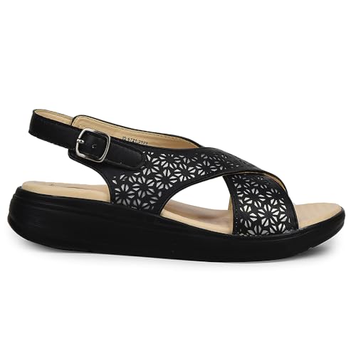 Image of Liberty Healers Black & Cherry Sandals for Women - Cushioned