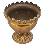 Happyyami 1 maceta de metal antiguo Macetas para plantas de interior maceta vintage macetas para interiores maceta dorada mesa de comedor colgante oficina hierro