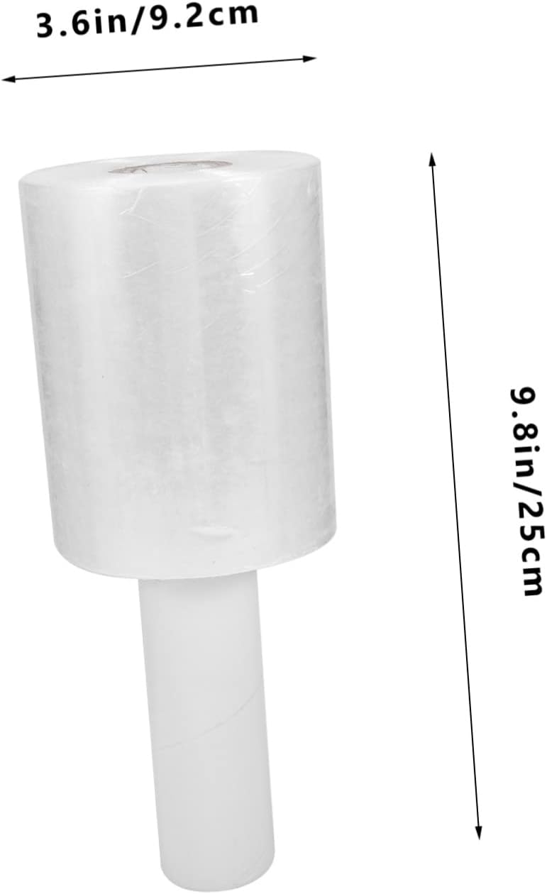 DOITOOL 1Roll Self Adhesive Stretch Wrap with Handle Transparent Shrink Film for Moving Packing Industrial Use Wear Resistant Easy to Handle for Luggage Supplies