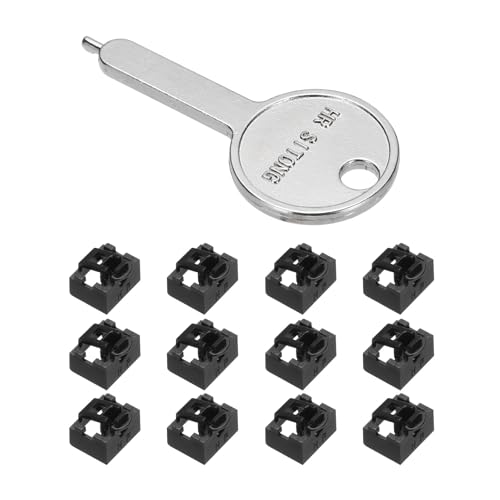 Bloqueur de port RJ45 MECCANIXITY noir de haute sécurité avec clé de codage réseau, lot de 12